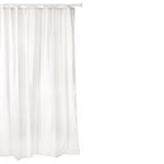 TATAY Bathroom curtain made of water-repellent polyester, washable, avoids humidity, in white colour, satin finish. Includes rings