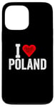 iPhone 13 Pro Max Funny Design Retro I Love Poland with a Red Heart Case