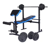 Pro Fitness Folding Workout Bench with 50kg Weight Package