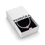 Pandora Moments Women's 14k Rose Gold-Plated and Sterling Silver Pavé Heart Cla