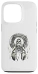 Coque pour iPhone 13 Pro Santa Muerte Sacred Art - Squelette mystique avec faux