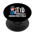 Sensibilisation au diabète de type 1 Guerrier T1D indestructible PopSockets PopGrip Adhésif