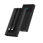 Banque d'alimentation de Chargeur Portable avec 2 câbles intégrés 13000mah PD Chargeur de téléphone Portable à Charge Rapide Chargeur de Batterie de Rechange pour iPhone, Android - Noir(Pack de 1)