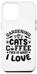 Coque pour iPhone 12 Pro Max Gardening Cats Coffee This Is What I Love Jardinage