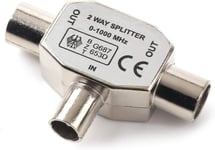 Mâle À Deux Femelle Coupleur Coaxial D'antenne TV,T/F Type Connecteur Prise À RF Coax Adaptateur D'antenne Nickelage-1 Paquet(Q445)