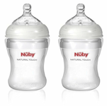 Nuby Natural Touch NT67017 SoftFlex Silicone Feeding Bottle 210 ml, Pack of 2