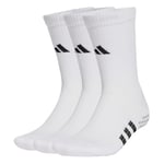 adidas Unisex Kids Performance Cushioned Crew Grip Socks 3-Pairs Pack, White/Black, 7-8 Years