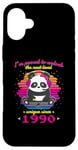 Coque pour iPhone 16 Plus Né en 1990 Anniversaire Fun Panda Gaming Unlock The Next Level