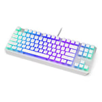 Endorfy Thock TKL Pudding Onyx White Blue, Bright Design, Mechanical Keyboard, QWERTY, Kailh Blue switches, RGB, PBT Pudding keycaps | EY5A007