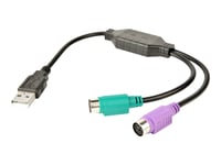 Gembird - Adapter För Tangentbord/Mus - Usb (Hane) Till Ps/2 (Hona) - 30 Cm - Svart