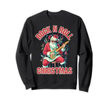 Rock N Roll Christmas Santa Playing Guitar Sweatshirt