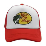 Bass Pro Shop Outdoor Hat Trucker Mesh Cap - Herr och Dam En Storlek Snap Stängning - Perfekt för jakt, fiske (Röd)