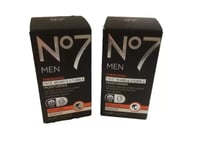 No7 Men Energising Face, Beard & Stubble Moisturiser SPF15 Daily  50ml New X 2.