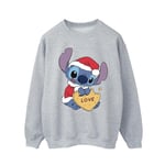 Disney Mens Lilo And Stitch Christmas Love Biscuit Sweatshirt X Sports Grey XL