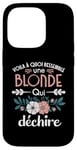 Coque pour iPhone 14 Pro Blonde qui déchire Humour idée Cadeau Femme Blondasse