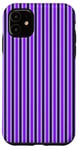 Coque pour iPhone 11 Violet rayé Esthétique Girly Preppy Violet Stripes