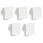 5 x Manrose QF100TX5CON Conceal X5 Zone 1 Quiet Extractor Fan 100mm with Timer