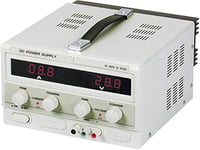 Velleman Alimentation de laboratoire, réglable, 0-30 VCC/0-10 A, limitation de courant, protection contre les courts-circuits, double affichage LCD, gris