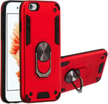 Iphone 6/6s Plus Coque Avec Bague Double Couche Renforcée Défense Bumper Tpu Silicone Antichoc,Armure Case Housse Etui Pour Iphone 6/6s Plus Rouge