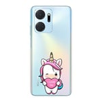 Coque compatible Honor X7A licorne coeur kawaii I love you