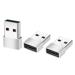 Eono USB C to USB Adapter 3 Pack, USB C Female to USB A Male Adapter, USB Type C Female to USB OTG Connector Compatible with MacBook Pro, iPhone, Laptops, Power Banks, Galaxy, Silver