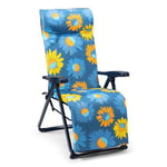 Fauteuil de Jardin Pliant Solenny Super Relax 6 Positions Chaise Longue Rembourrage 5 cm