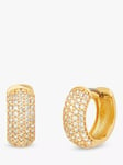 kate spade new york Crystal Stone Pave Wide Hoop Earrings, Gold