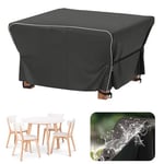 Velway Housse Salon de Jardin Imperméable: Housse de Table Jardin Exterieur avec Bande Réfléchissante - 600D Oxford Coupe-Vent Couverture de Protection Meubles Bâche pour Table - Noir 125x125x74cm