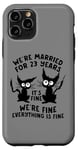 Coque pour iPhone 11 Pro 23rd Wedding Anniversary 23 Years Married Its Fine Cat Funny