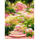 (30 × 40 cm, Blomma B) Gör-det-själv diamond painting, Blommor 5d Diamant P