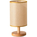 Aorsher - Lampe de table de chevet, 2 options de couleur Lampes en bois massif avec abat-jour en tissu Lampes de chevet pour salon, chambre d'enfant,