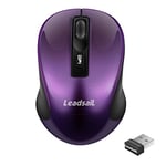 LeadsaiL Souris sans Fil pour Ordinateur Portable Souris USB sans Fil Silencieuse Souris d’Ordinateur Optique, 4 Boutons, 1600DPI avec 3 Niveaux Réglables pour Windows/Mac/Macbook Pro/HP/Acer