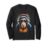 Funky DJ Monkey with Shades and Headphones Long Sleeve T-Shirt