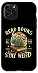 Coque pour iPhone 11 Pro Lire des livres vintage Be Kind Stay Weird Floral Crystals Moon