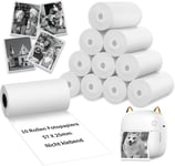 10 Rouleaux de Papier Photo Thermique,Papier pour Imprimante Thermique Portable,Recharges Blanches pour Appareil Photo Instantané,Compatible avec la Majorité des Appareils Photo pour Enfants