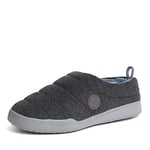 Dearfoams Women's Kendra Sport Lounge Memory Foam Clog Slipper, Dark Heather Grey Fleece, Medium UK