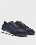 Boss Orange Titanium Mens Mixed Material Lace-Up Trainers with Suede Trims - Dark Blue - Size UK 11