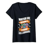 Womens Watch Me Become A Stamp Millionaire Philately Stamps V-Neck T-Shirt