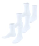 FALKE Unisex Kids Family 3-Pack K SO Cotton Plain 3 Pairs Socks, White (White 2000), 6-8.5