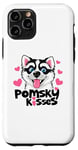 Coque pour iPhone 11 Pro Funny Pomsky Lover Kisses Puppy Dog Mom Pomskies