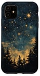 iPhone 11 Vintage Enchanting Celestial Star Night Sky Forest Painting Case