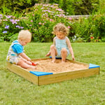 TP Toys Bac à Sable en Bois avec Couvercle et Doublure, Bac à Sable pour Les Enfants à Partir de 2 Ans, 90 x 90cm