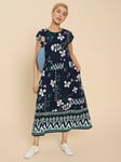 White Stuff Addison Floral Stripe Midi Dress, Navy