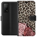 Xiaomi Mi 10T Pro 5G Svart Plånboksfodral Leopardrosor