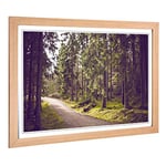 Big Box Art Framed Print of Landscape The Green Forest (3) Design | Wall Art Picture | Home Decor for Kitchen, Living, Dining Room, Bedroom, Hallway, Office, Oak, A2 / 24.5x18 Inch / 62x45cm