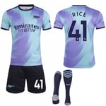 2024-2025 Arsenal Aawy Barn- och Vuxen Fotbollströja Jersey Med Sockor No.41 RICE 26