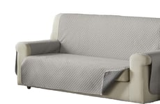 Estoralis | AVA | Housse de canapé au Design Moderne| Tissu matelassé réversible | Beige/Taupe | pour Fauteuil ou Relax 1 Place | Taille du Tissu 55 x 220 cm (Largeur par Hauteur)