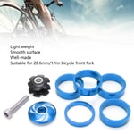 (Blue)Bike Headset Front Fork Top Cap And Star Nut With Aluminum Screw Set ME