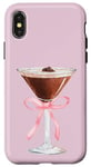 Coque pour iPhone X/XS Esthétique Rose Matrini Y2K Coquette Espresso Martini Lover