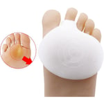 Soft Gel Ball Foot Pad Insert Callus Metatarsal Fot Smärtlindring Bunion Främre Fotdyna Relief Fot Män & Kvinnor (2 Par, Vit)